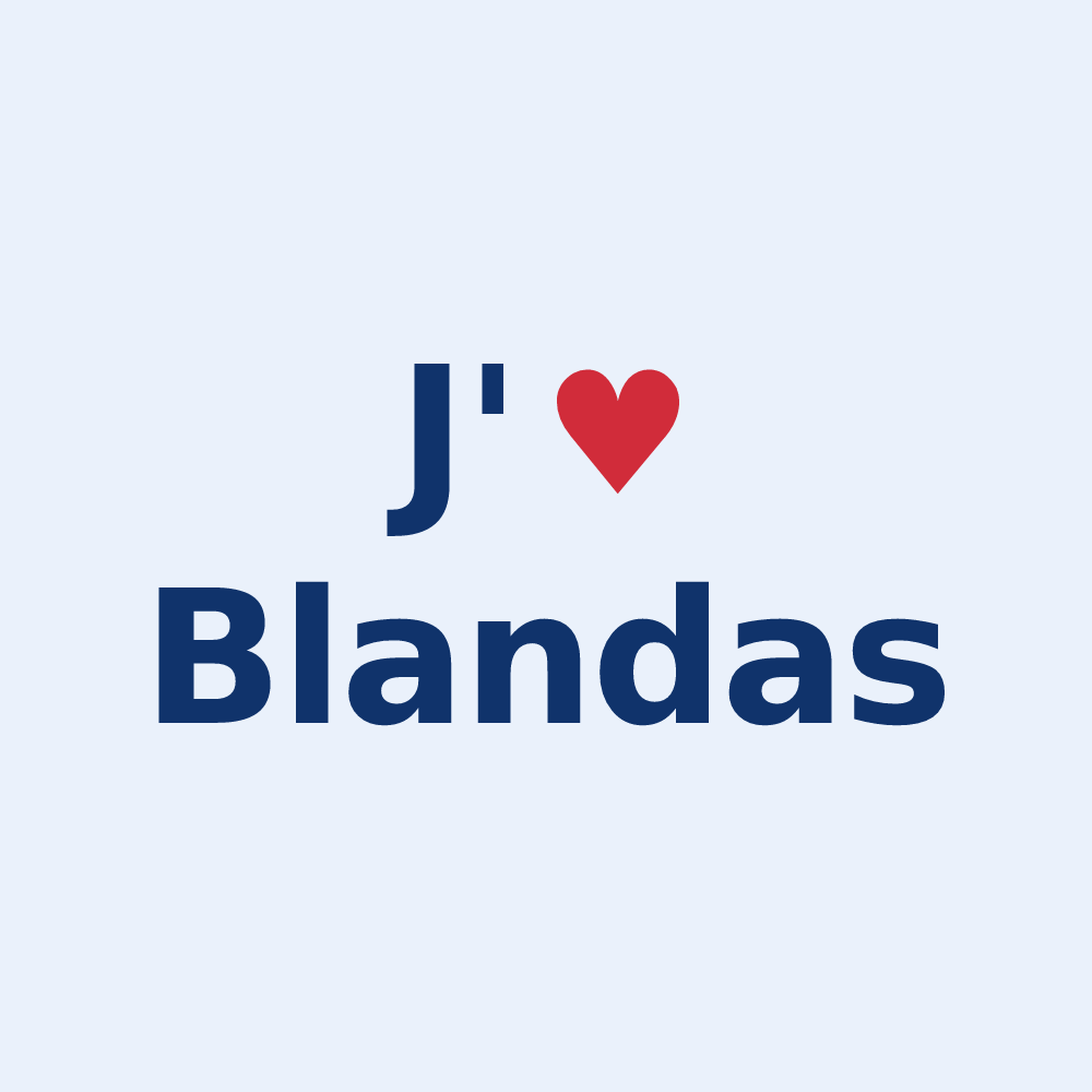 Sticker personnalisé Blandas — design J'aime Blandas