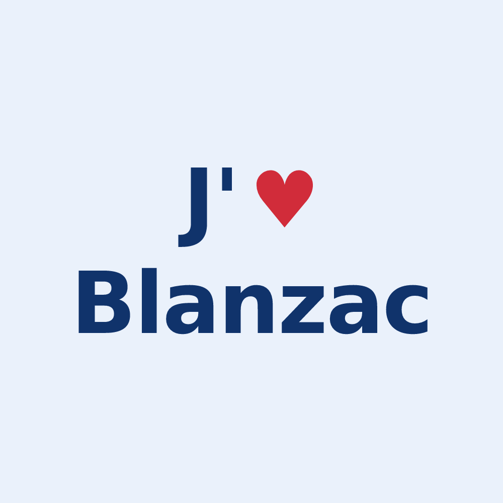 Sticker personnalisé Blanzac — design J'aime Blanzac