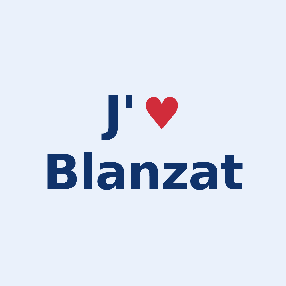 Sticker personnalisé Blanzat — design J'aime Blanzat