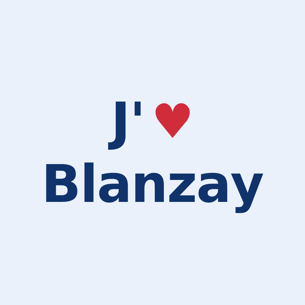 Sticker personnalisé Blanzay — design J'aime Blanzay