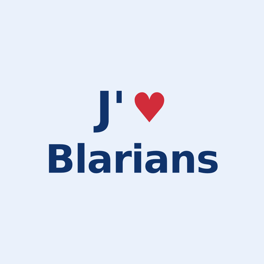Sticker personnalisé Blarians — design J'aime Blarians