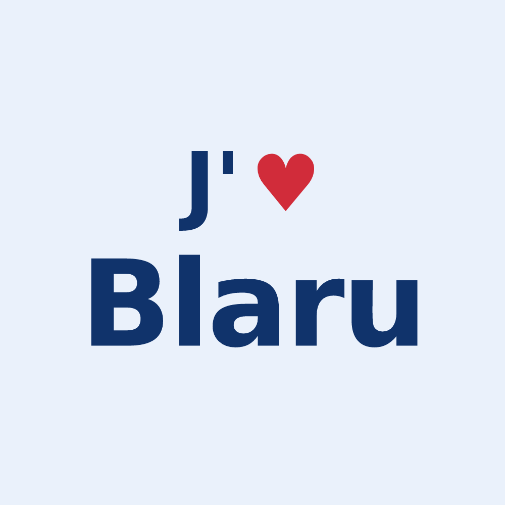 Sticker personnalisé Blaru — design J'aime Blaru