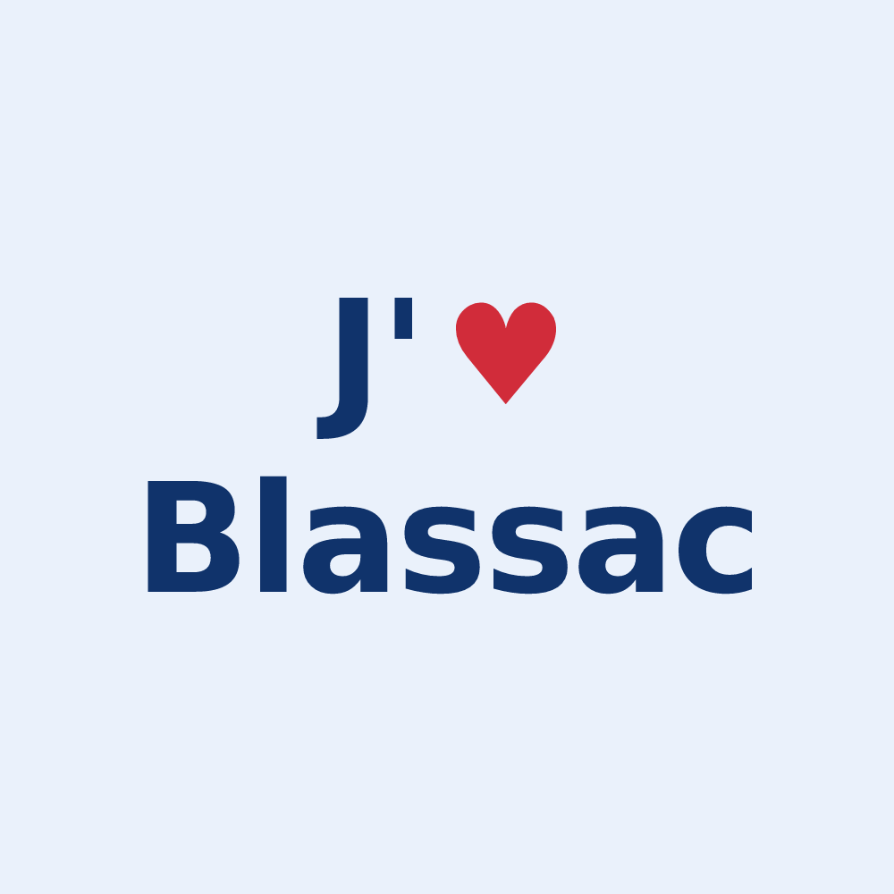 Sticker personnalisé Blassac — design J'aime Blassac