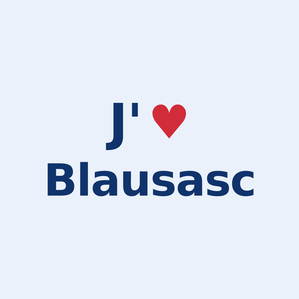 Sticker personnalisé Blausasc — design J'aime Blausasc