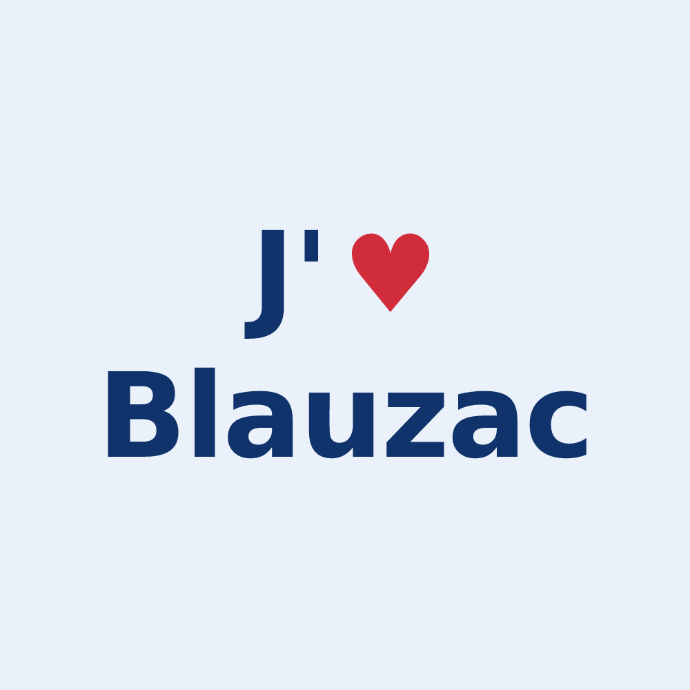 Sticker personnalisé Blauzac — design J'aime Blauzac