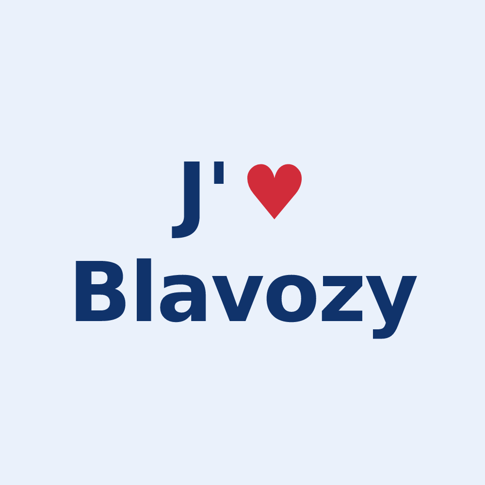 Sticker personnalisé Blavozy — design « J'aime Blavozy » imprimé sur le sticker