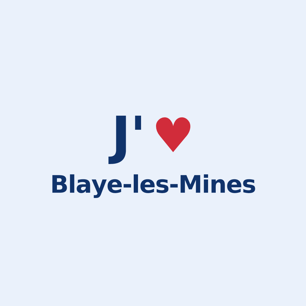 Sticker personnalisé Blaye-les-Mines — design J'aime Blaye-les-Mines