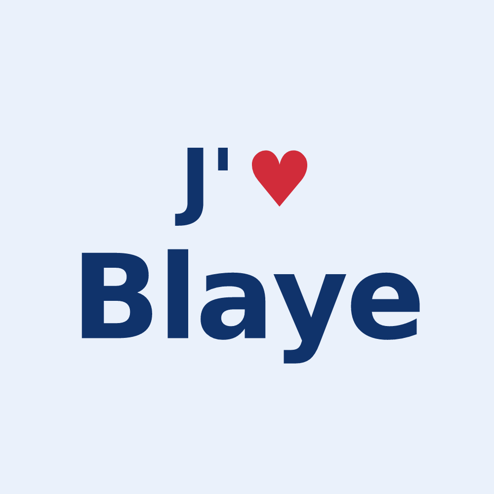 Sticker personnalisé Blaye — design J'aime Blaye