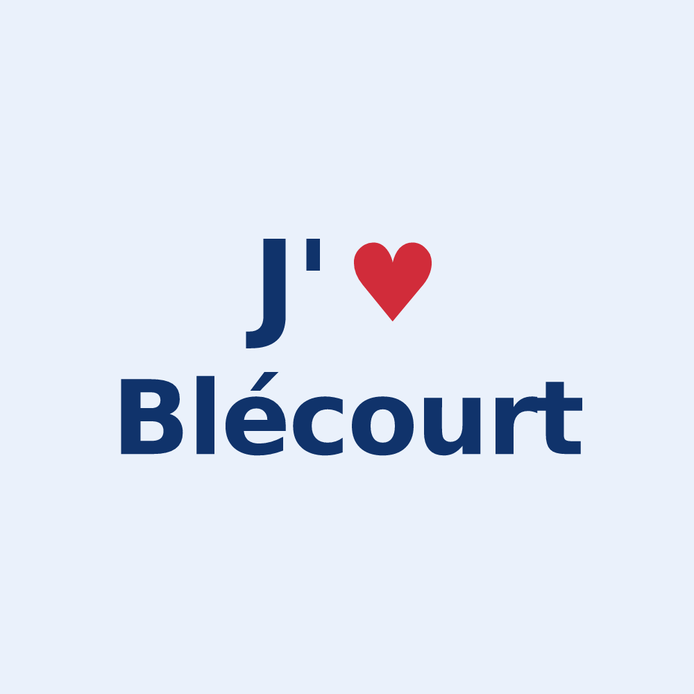 Sticker personnalisé Blécourt — design J'aime Blécourt