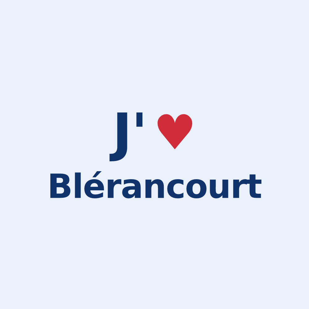 Sticker personnalisé Blérancourt — design J'aime Blérancourt