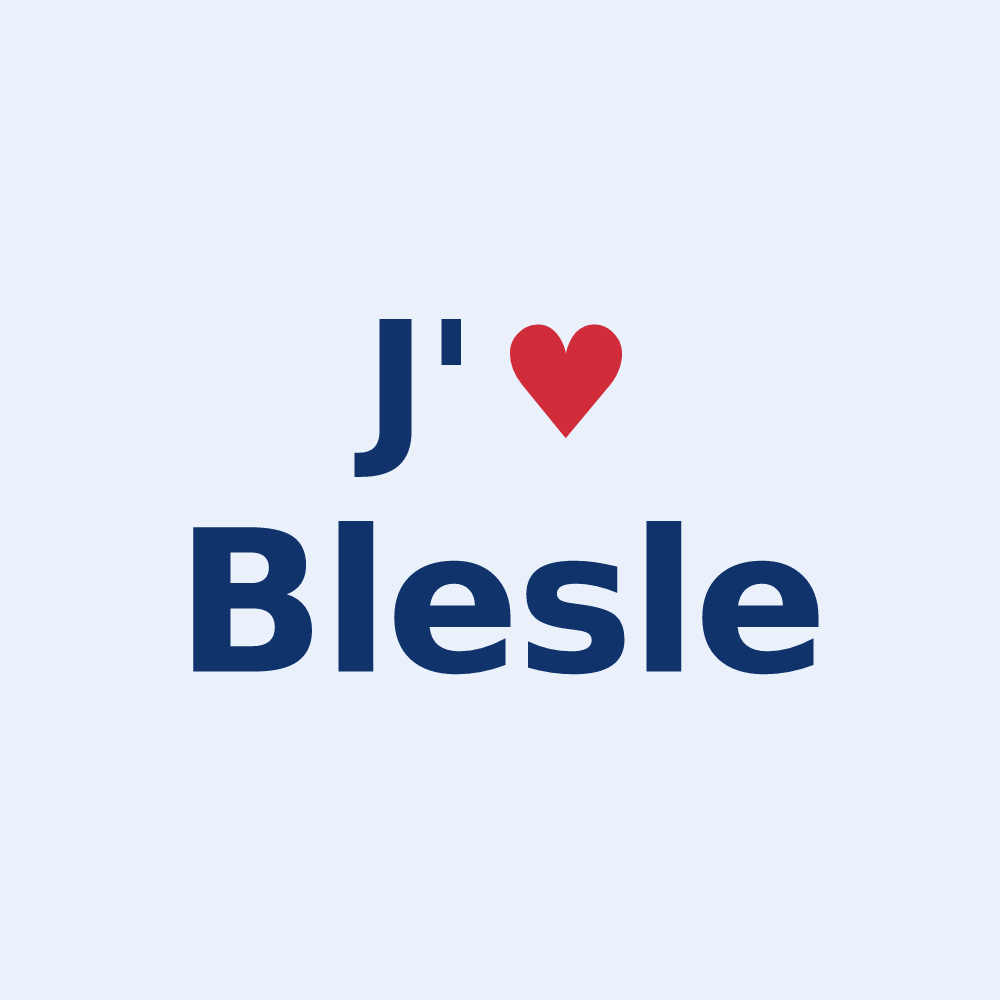 Sticker personnalisé Blesle — design J'aime Blesle