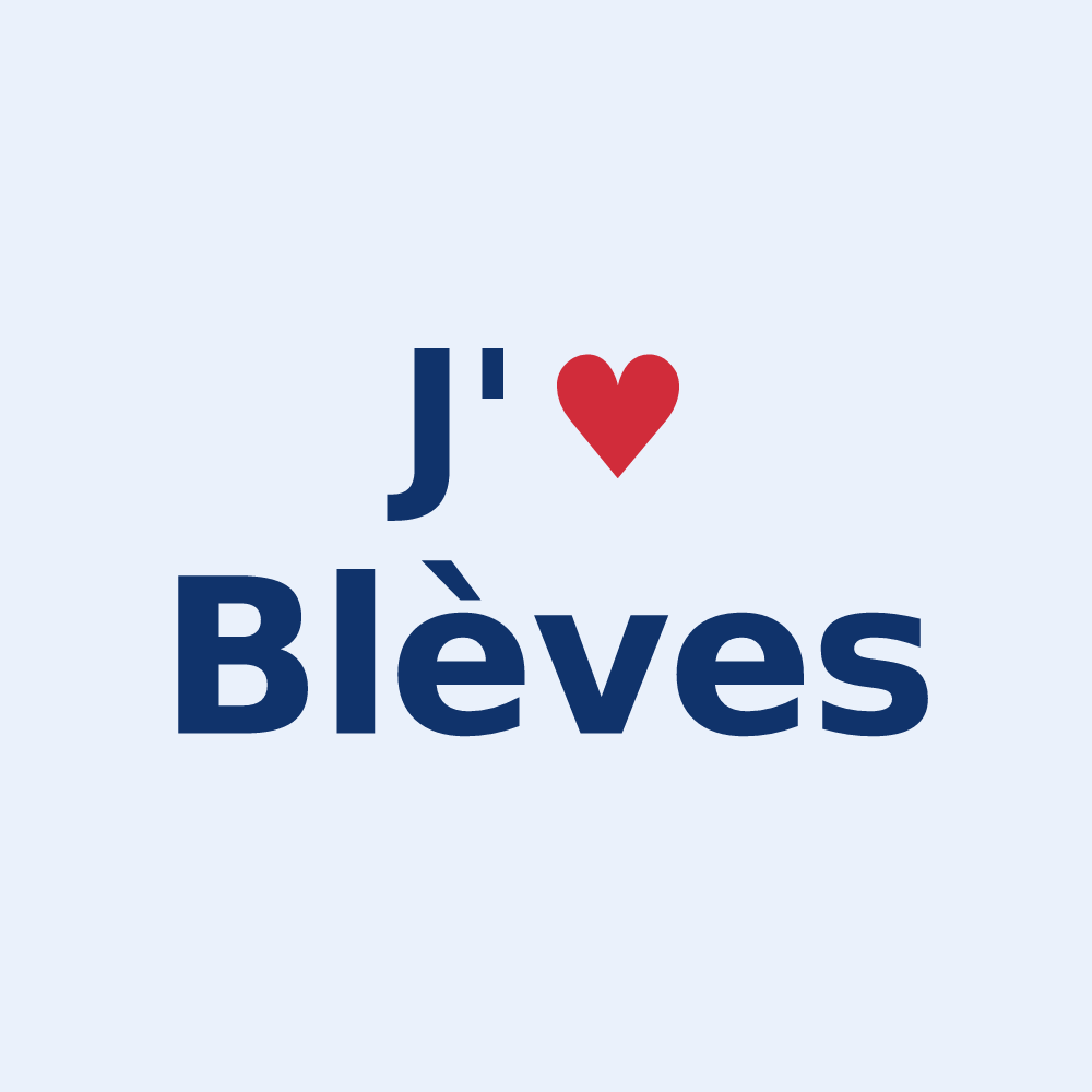 Sticker personnalisé Blèves — design J'aime Blèves