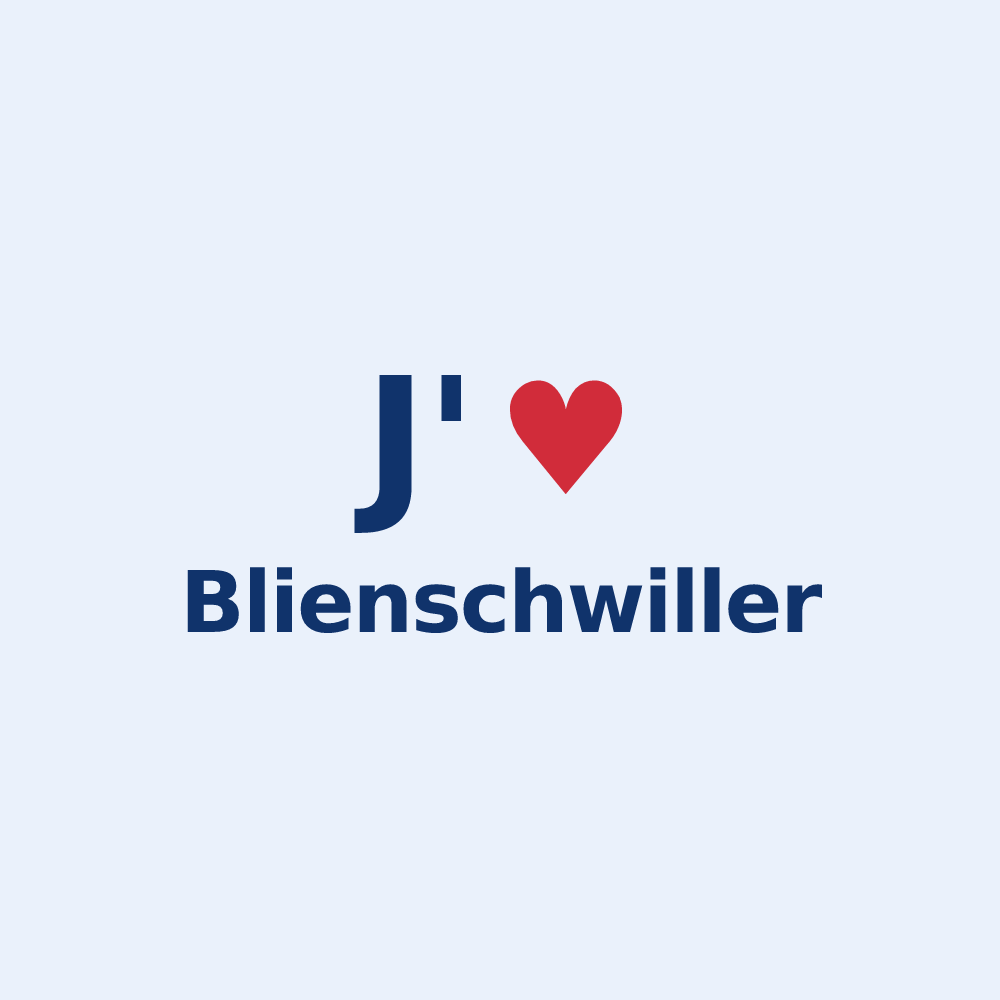 Sticker personnalisé Blienschwiller — design « J'aime Blienschwiller » imprimé sur le sticker