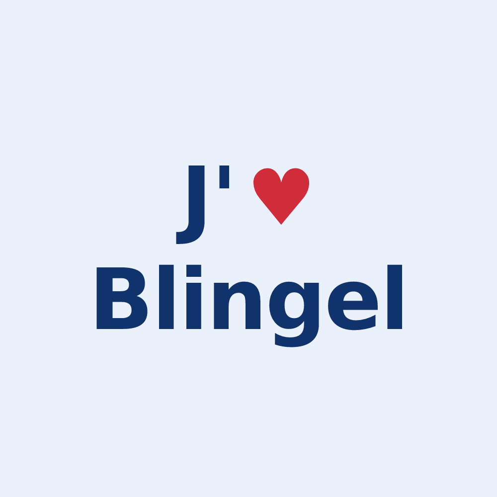 Sticker personnalisé Blingel — design J'aime Blingel