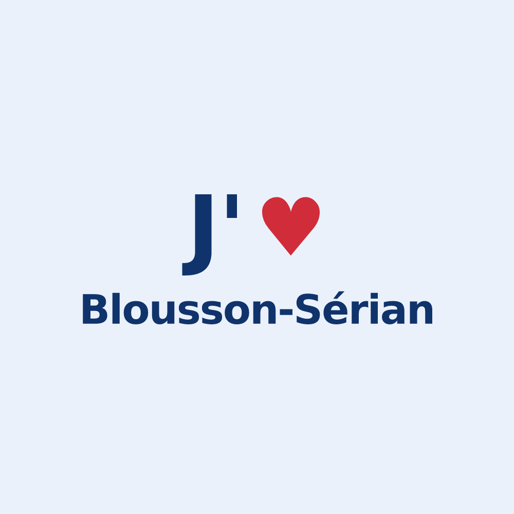 Sticker personnalisé Blousson-Sérian — design J'aime Blousson-Sérian
