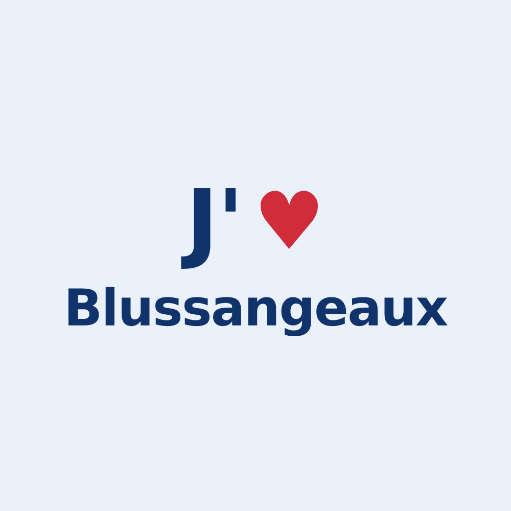 Sticker personnalisé Blussangeaux — design J'aime Blussangeaux