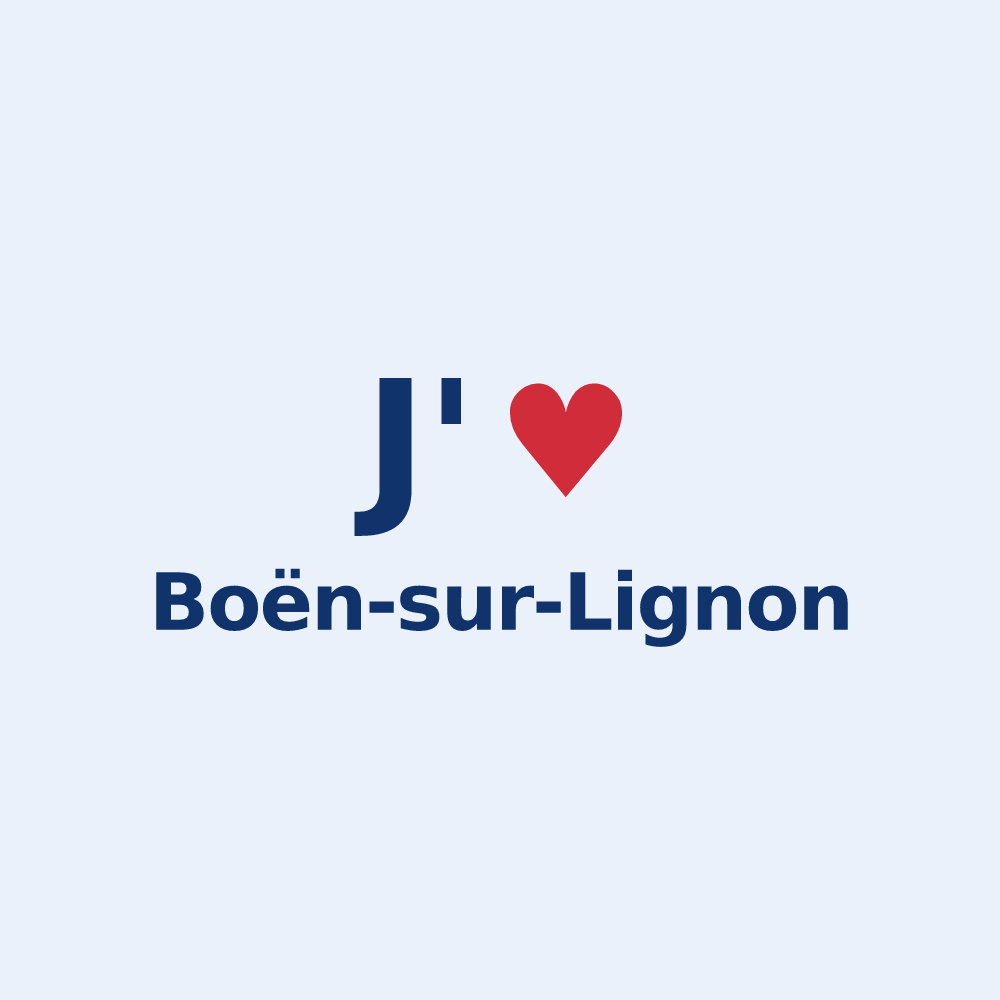 Sticker personnalisé Boën-sur-Lignon — design J'aime Boën-sur-Lignon