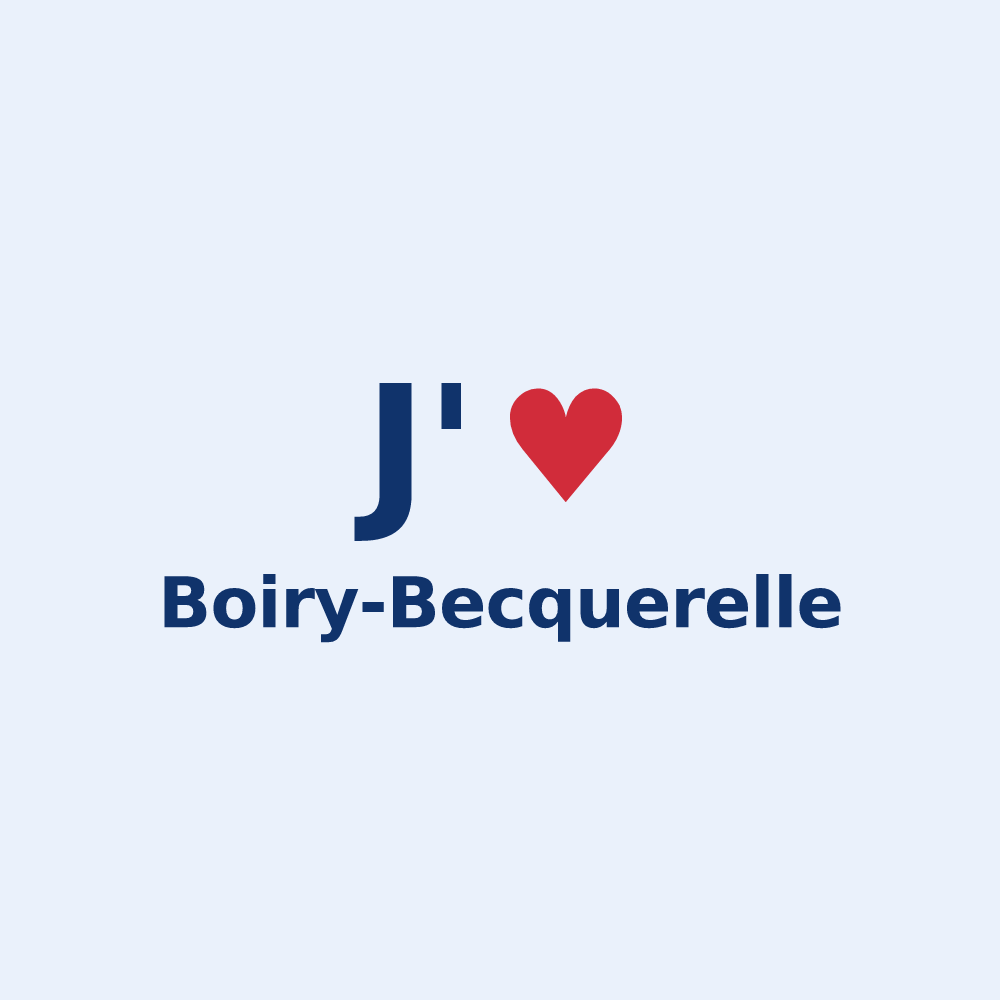Sticker personnalisé Boiry-Becquerelle — design « J'aime Boiry-Becquerelle » imprimé sur le sticker