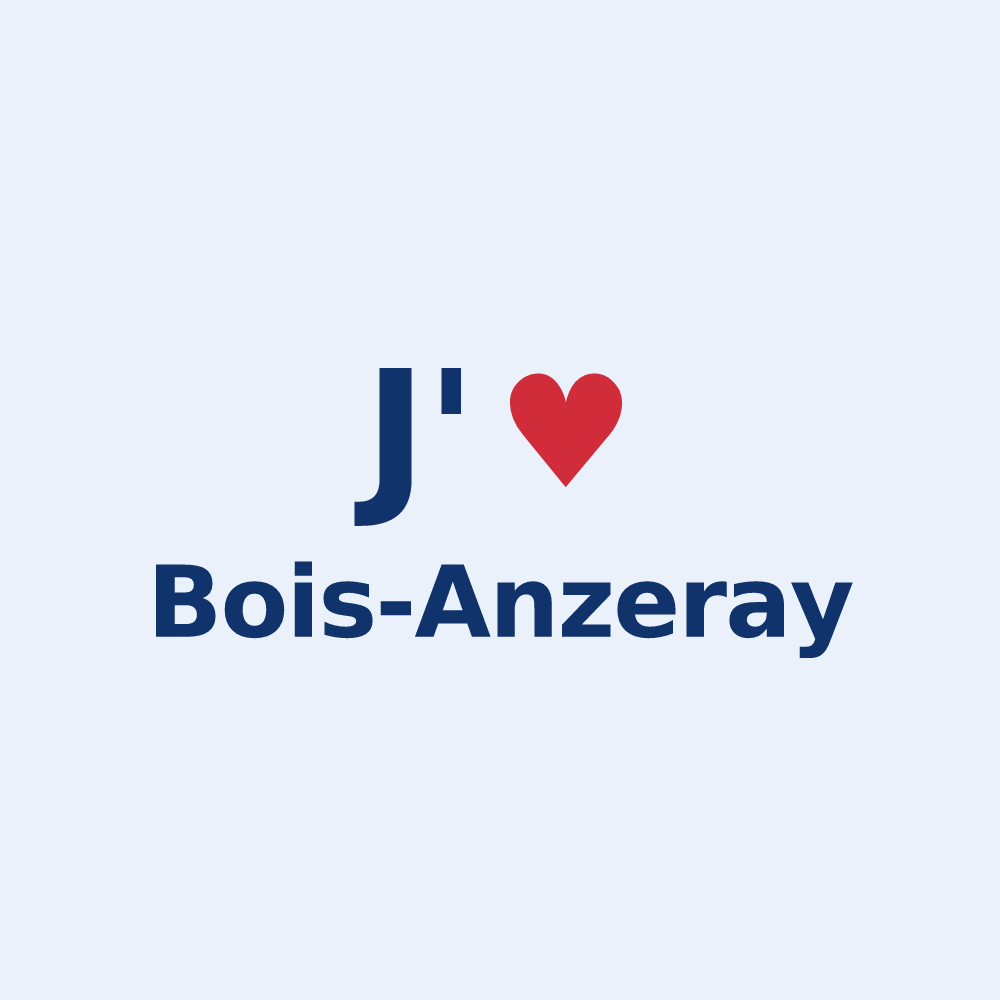 Sticker personnalisé Bois-Anzeray — design J'aime Bois-Anzeray