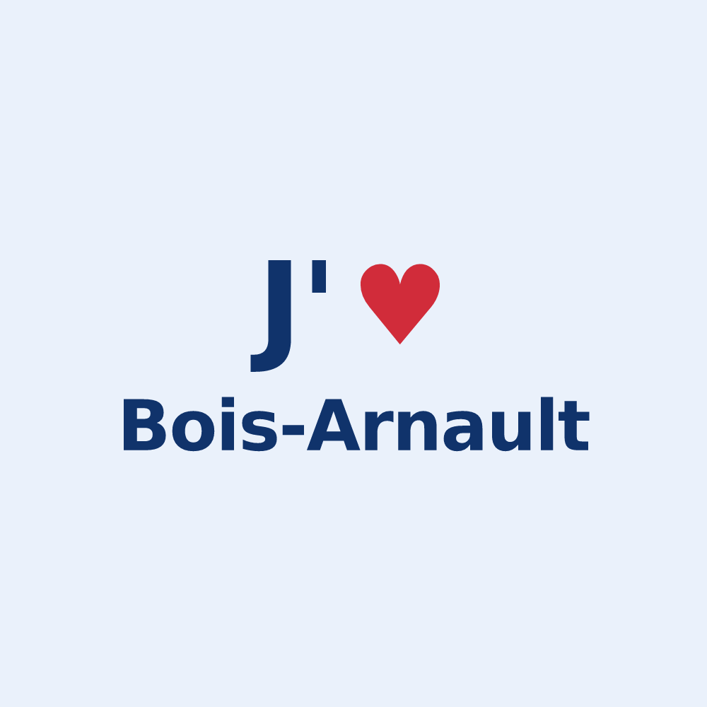 Sticker personnalisé Bois-Arnault — design J'aime Bois-Arnault