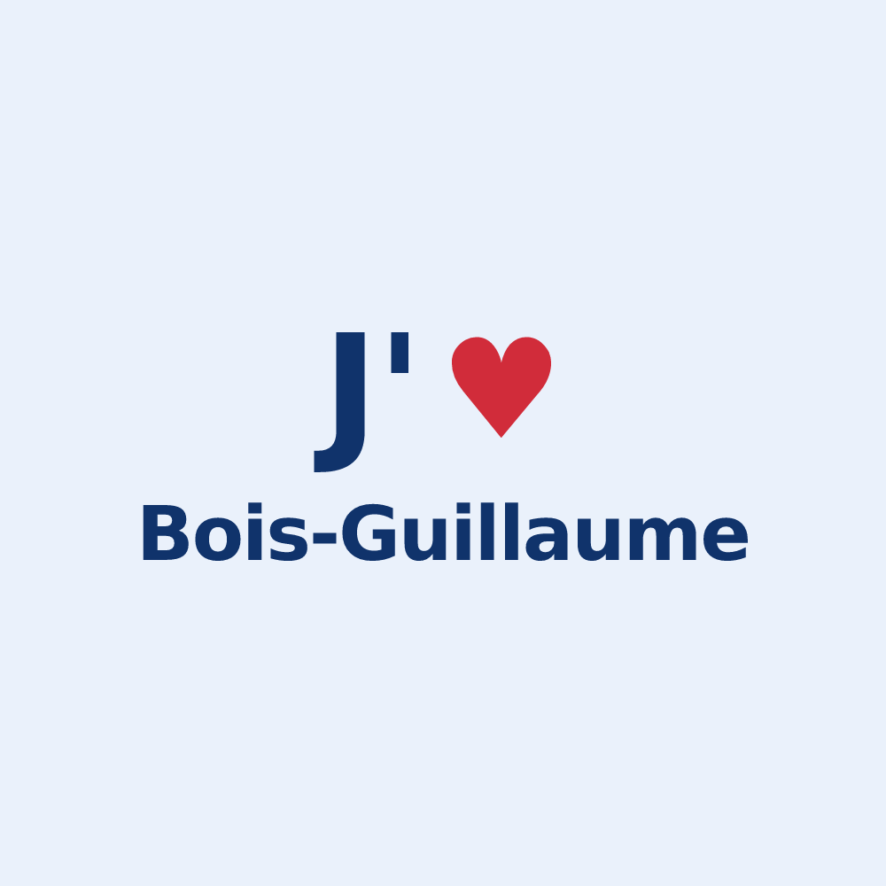 Sticker personnalisé Bois-Guillaume — design J'aime Bois-Guillaume