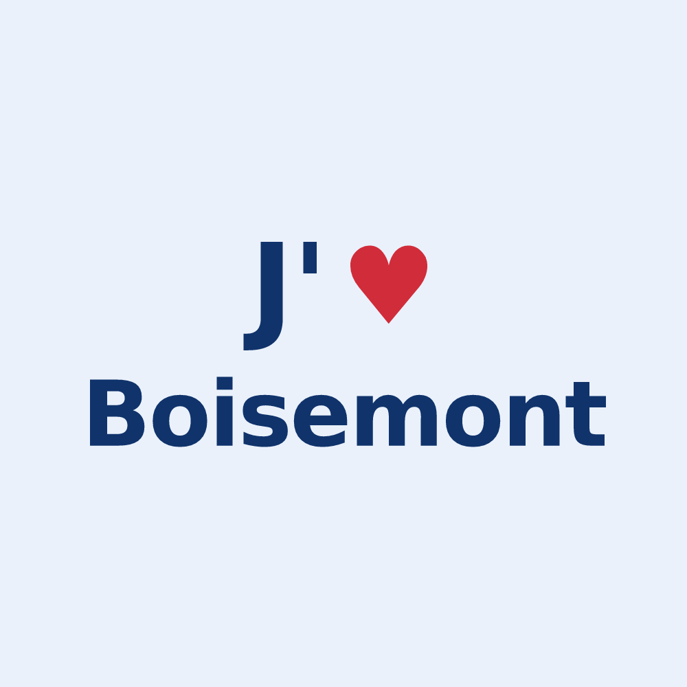Sticker personnalisé Boisemont — design J'aime Boisemont