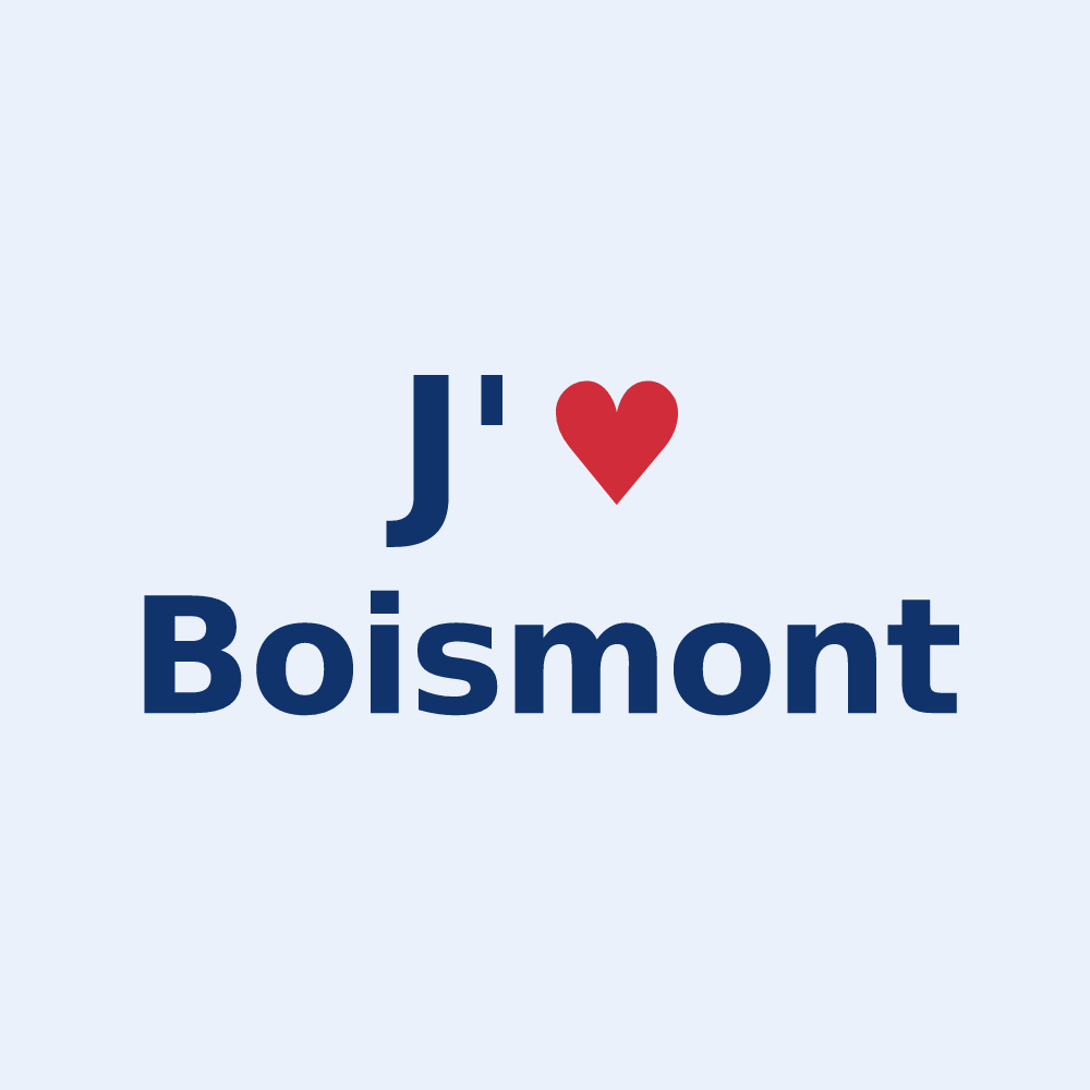 Sticker personnalisé Boismont — design « J'aime Boismont » imprimé sur le sticker