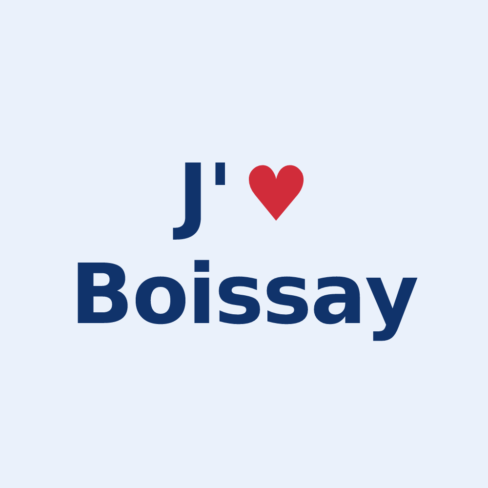 Sticker personnalisé Boissay — design J'aime Boissay