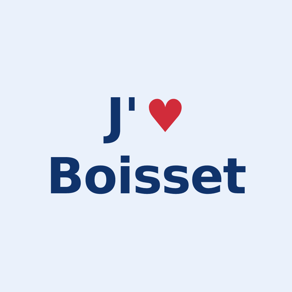 Sticker personnalisé Boisset — design J'aime Boisset
