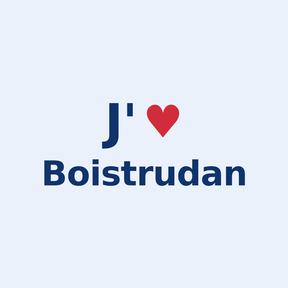 Sticker personnalisé Boistrudan — design J'aime Boistrudan