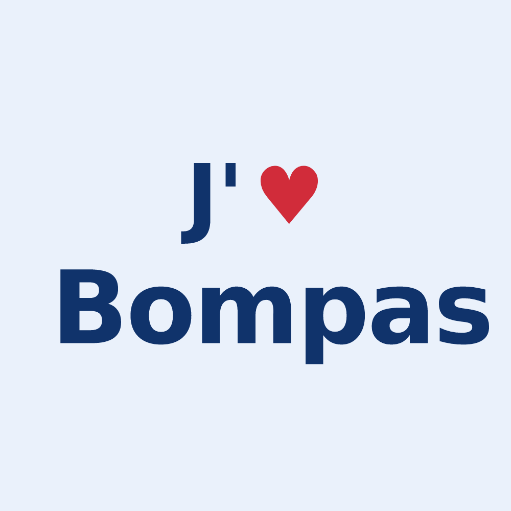 Sticker personnalisé Bompas — design J'aime Bompas