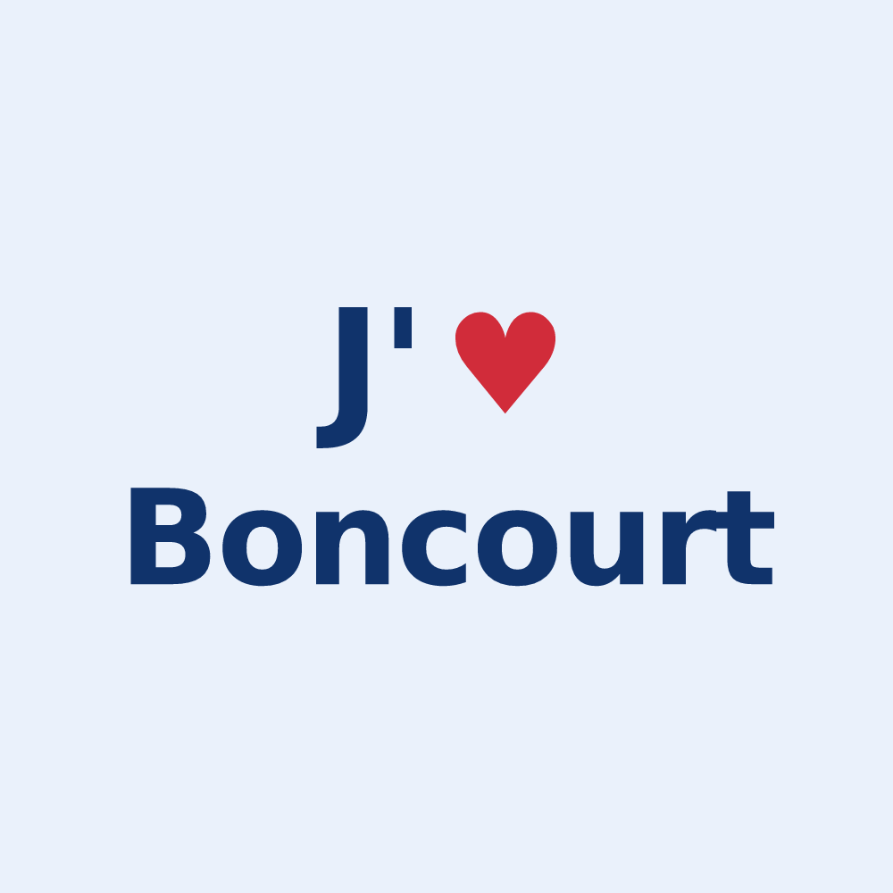 Sticker personnalisé Boncourt — design J'aime Boncourt