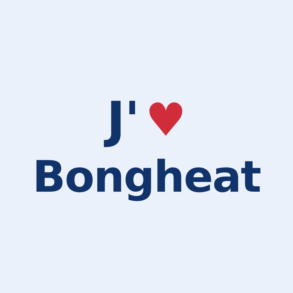 Sticker personnalisé Bongheat — design « J'aime Bongheat » imprimé sur le sticker