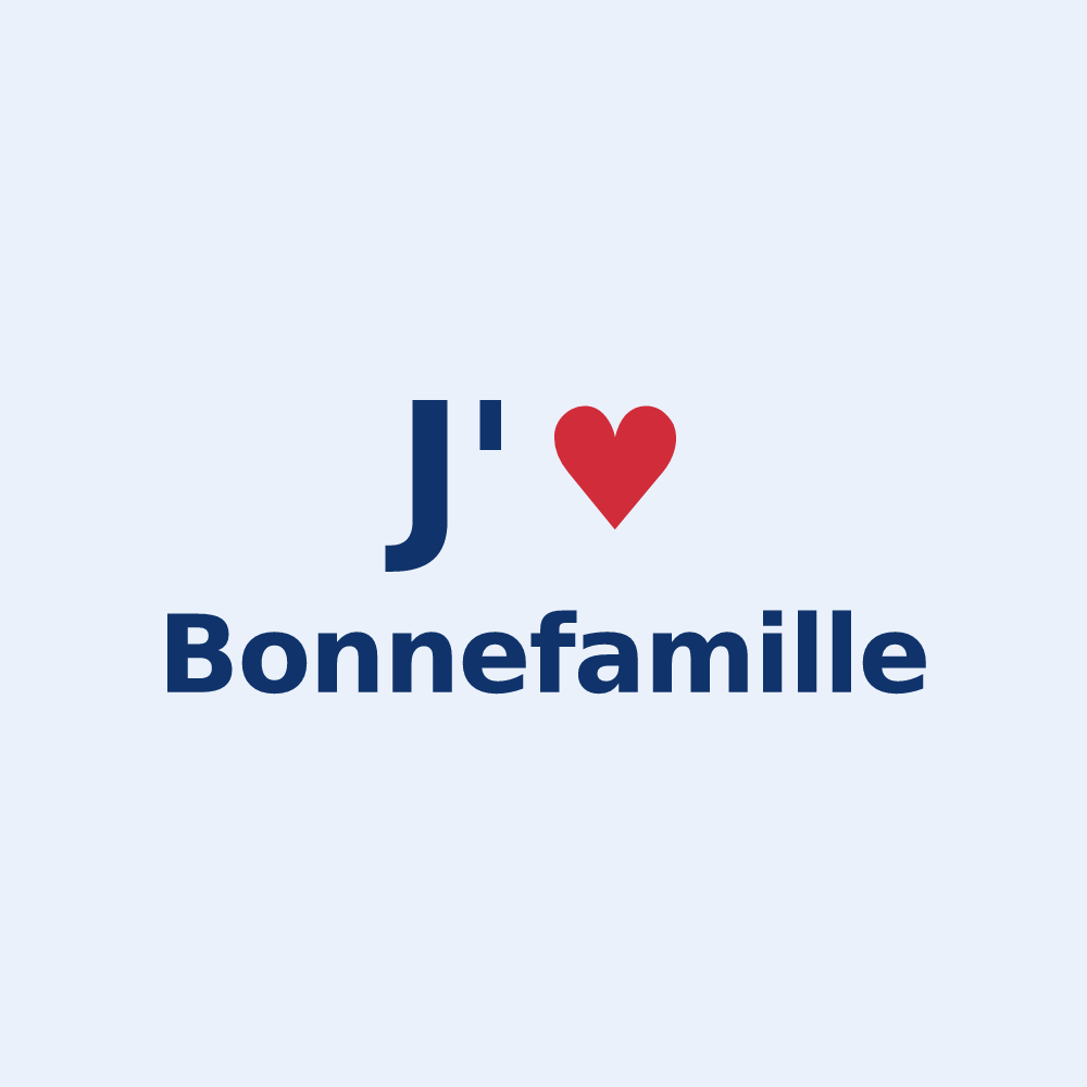 Sticker personnalisé Bonnefamille — design J'aime Bonnefamille