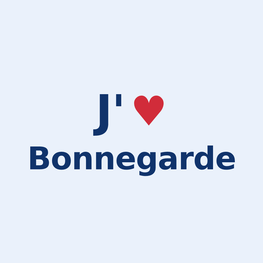 Sticker personnalisé Bonnegarde — design J'aime Bonnegarde