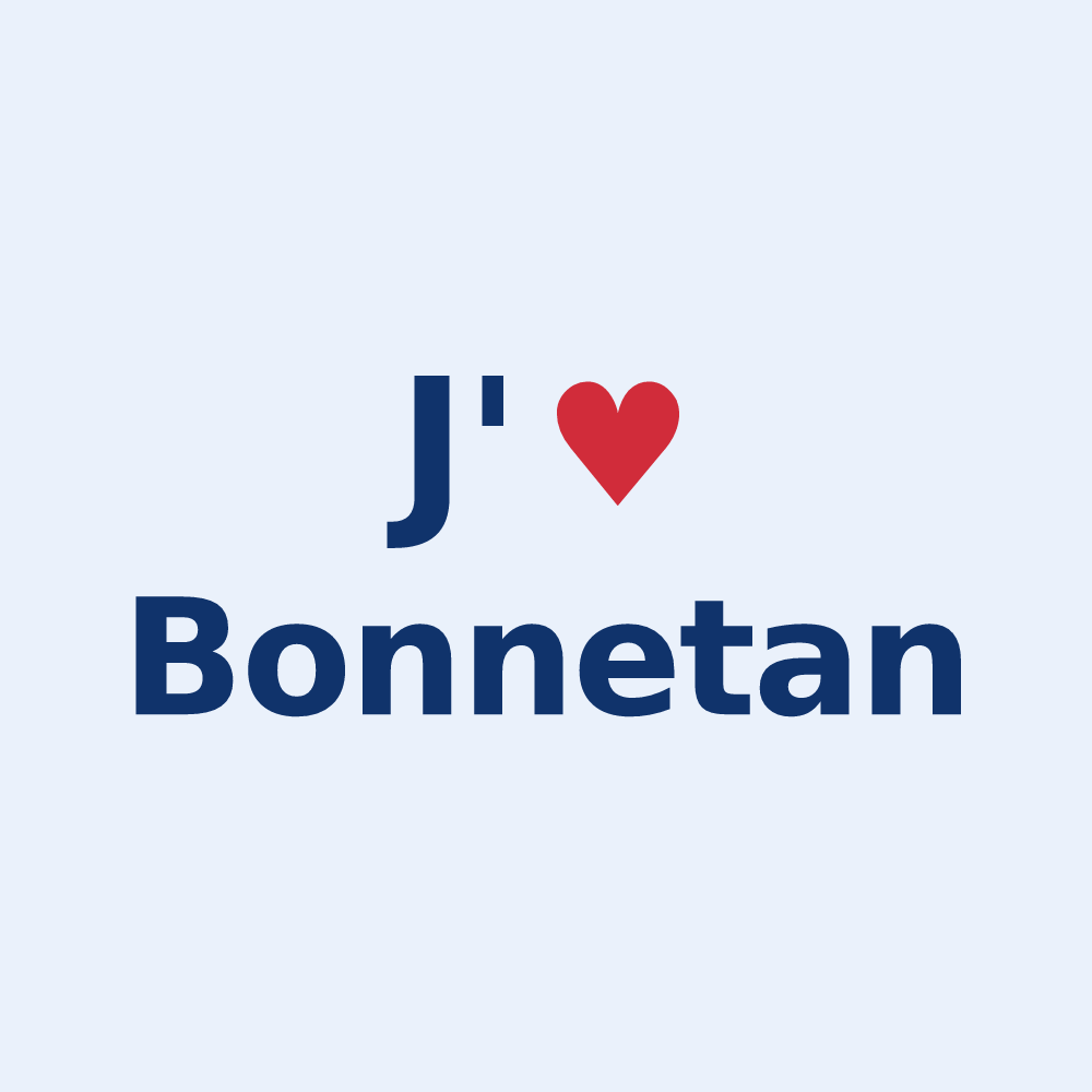 Sticker personnalisé Bonnetan — design J'aime Bonnetan