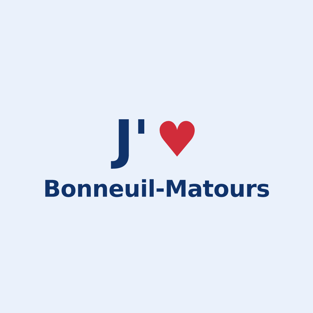 Sticker personnalisé Bonneuil-Matours — design J'aime Bonneuil-Matours