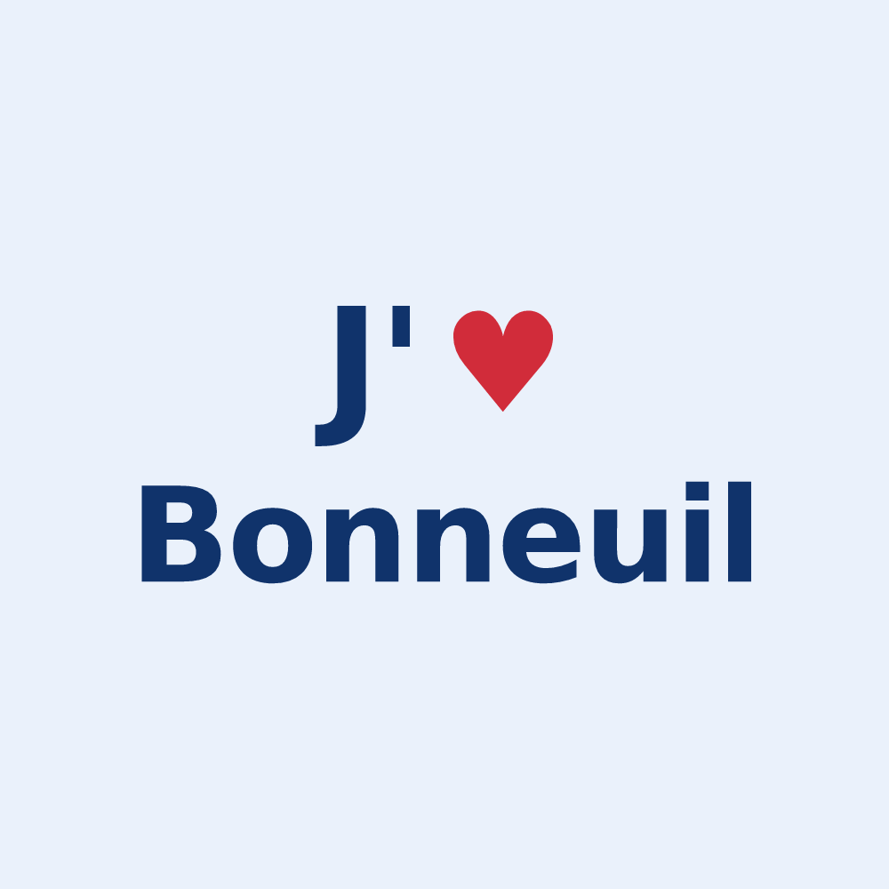 Sticker personnalisé Bonneuil — design « J'aime Bonneuil » imprimé sur le sticker