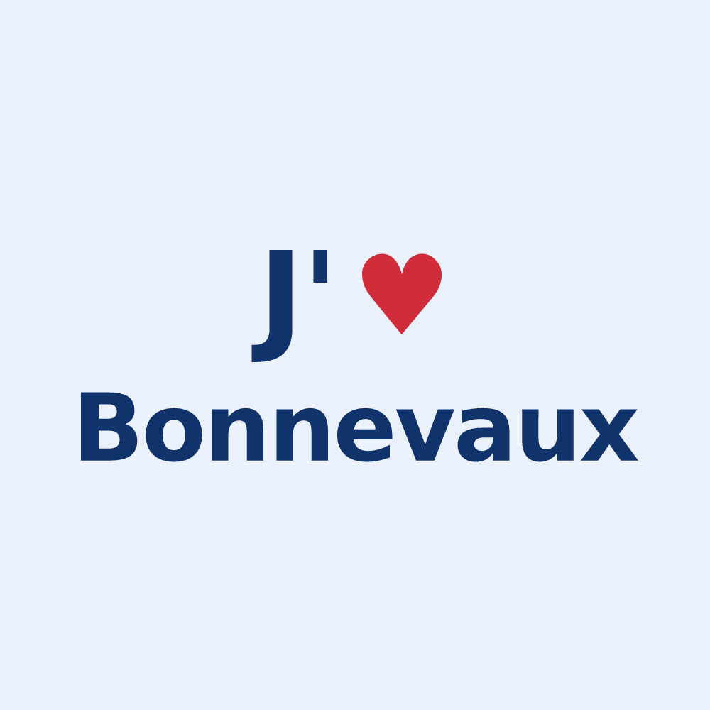 Sticker personnalisé Bonnevaux — design J'aime Bonnevaux