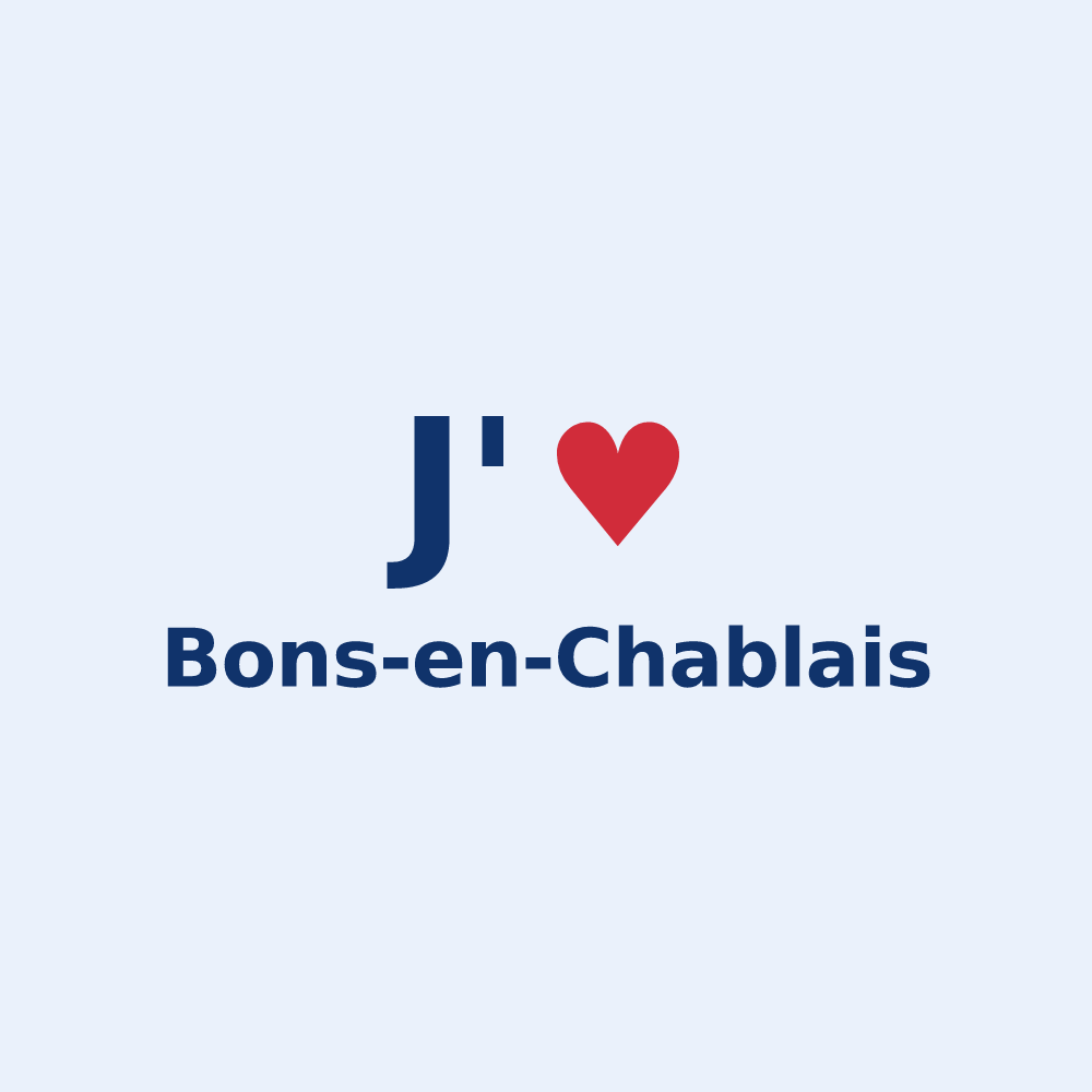 Sticker personnalisé Bons-en-Chablais — design J'aime Bons-en-Chablais