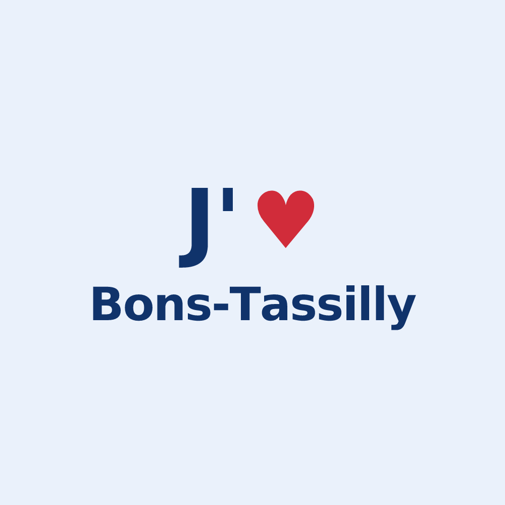 Sticker personnalisé Bons-Tassilly — design J'aime Bons-Tassilly