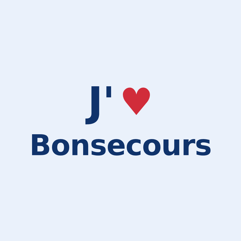 Sticker personnalisé Bonsecours — design J'aime Bonsecours