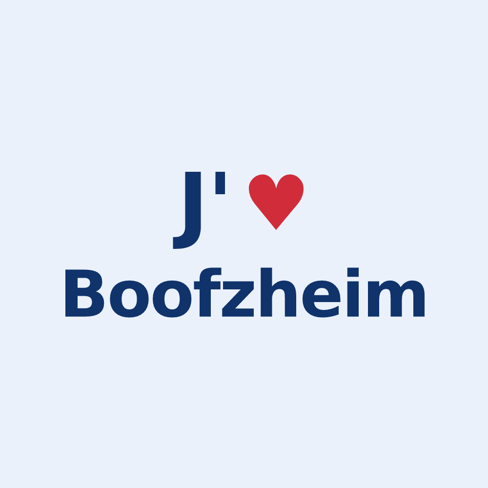 Sticker personnalisé Boofzheim — design J'aime Boofzheim