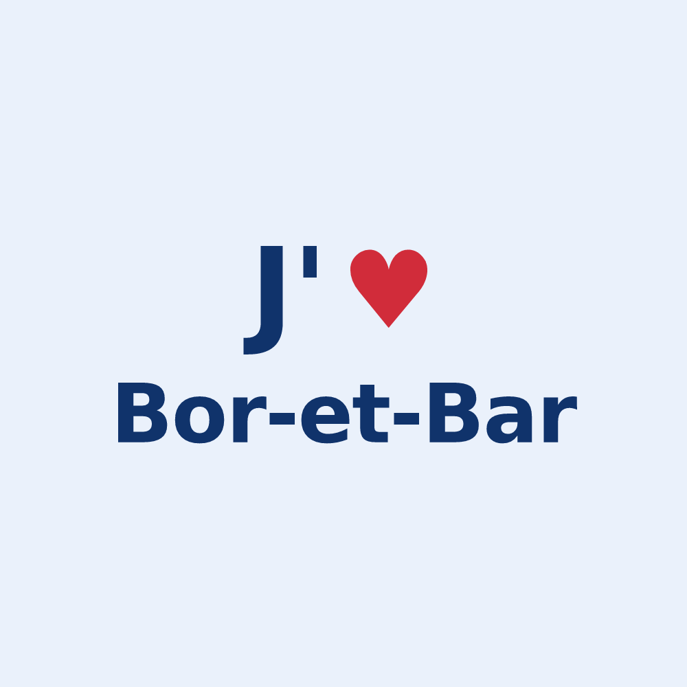 Sticker personnalisé Bor-et-Bar — design J'aime Bor-et-Bar