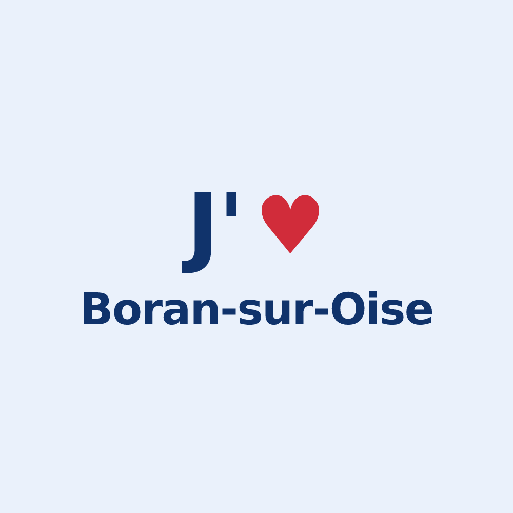 Sticker personnalisé Boran-sur-Oise — design J'aime Boran-sur-Oise