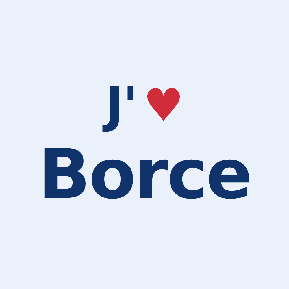 Sticker personnalisé Borce — design J'aime Borce