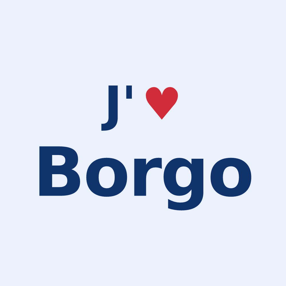 Sticker personnalisé Borgo — design J'aime Borgo