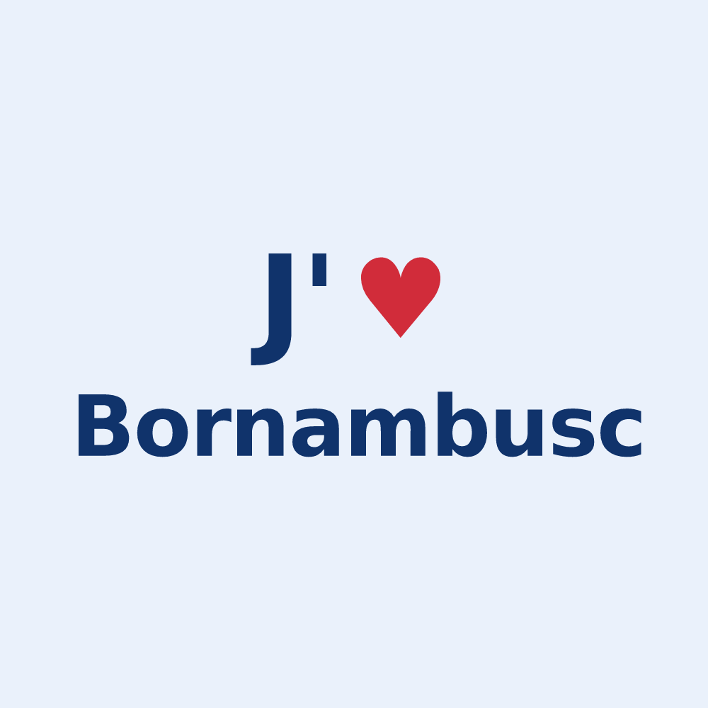 Sticker personnalisé Bornambusc — design J'aime Bornambusc