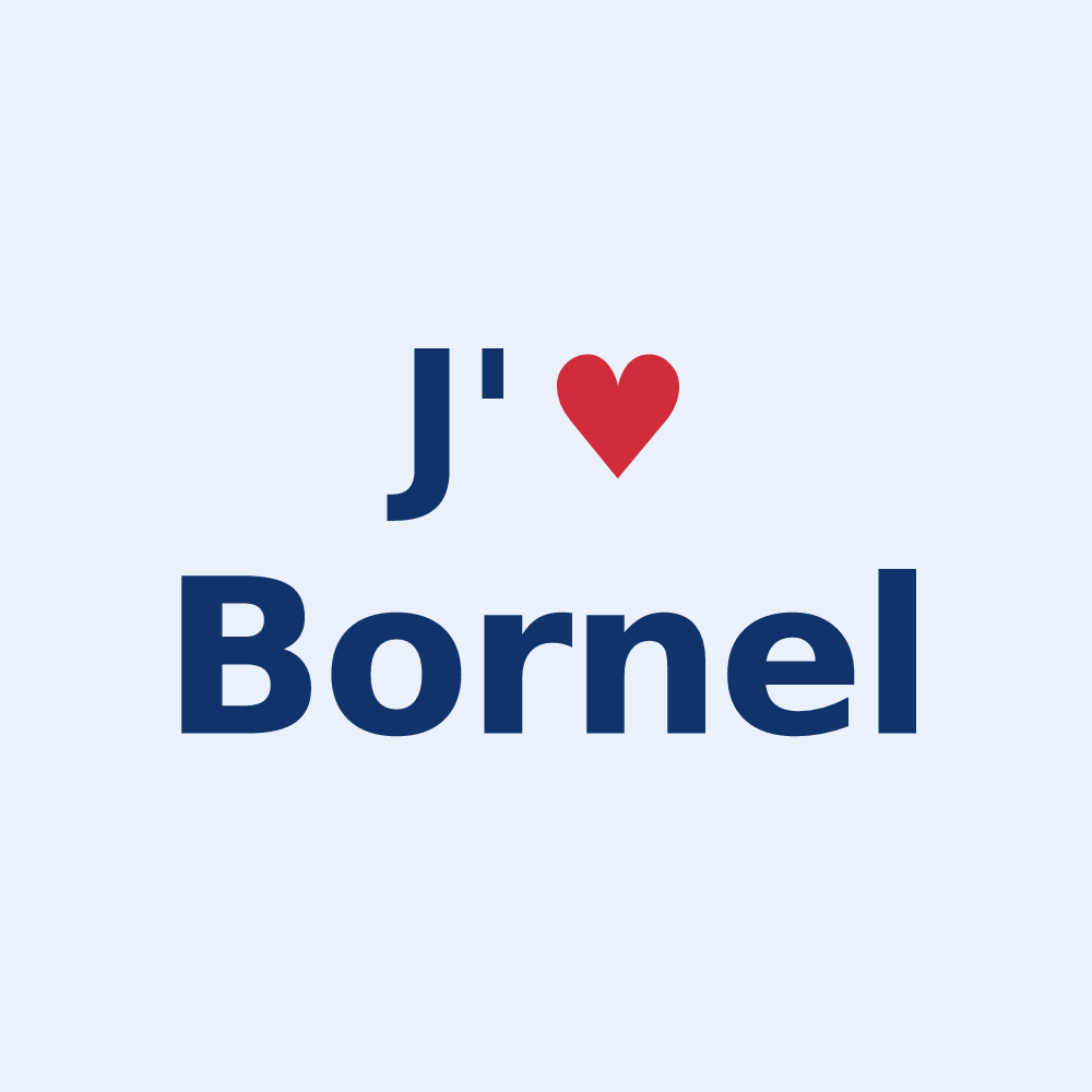 Sticker personnalisé Bornel — design J'aime Bornel