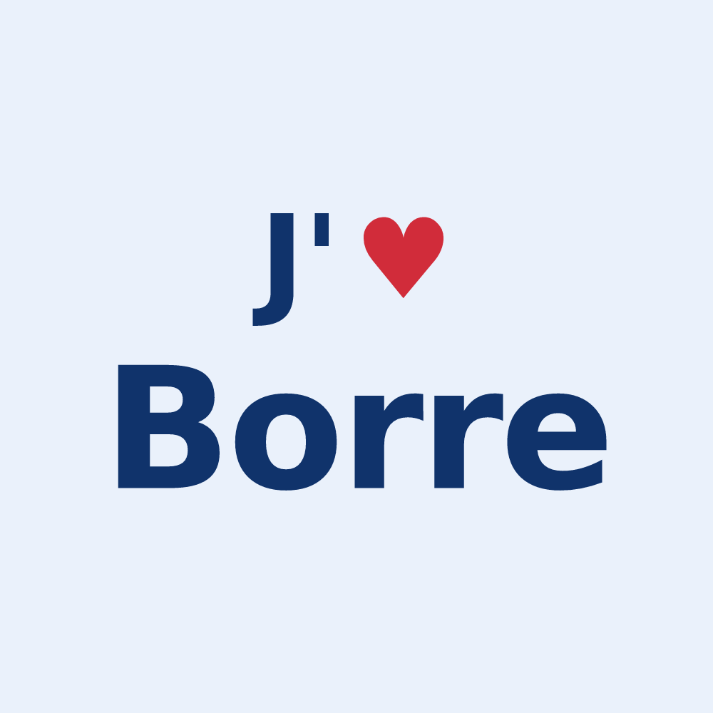 Sticker personnalisé Borre — design J'aime Borre